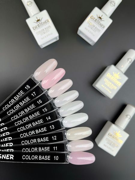 Кольорова камуфлююча база для нігтів Дизайнер "Pink-White Latte" Color Base №017, 9 мл 006380 фото