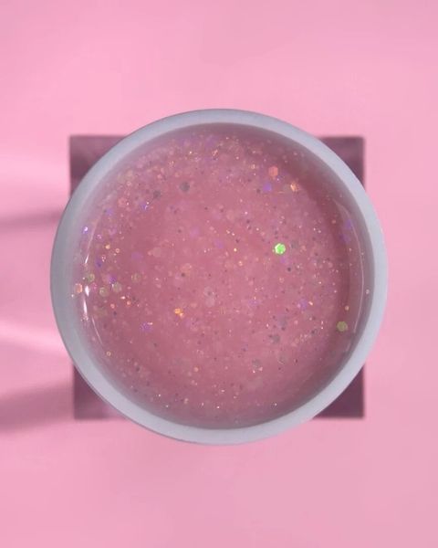 Гель з блискітками №2 (Ніжно-рожевий) Diamond Gel LunaMoon на 15 мл, вирівнювання та нарощування нігтів 009003 фото