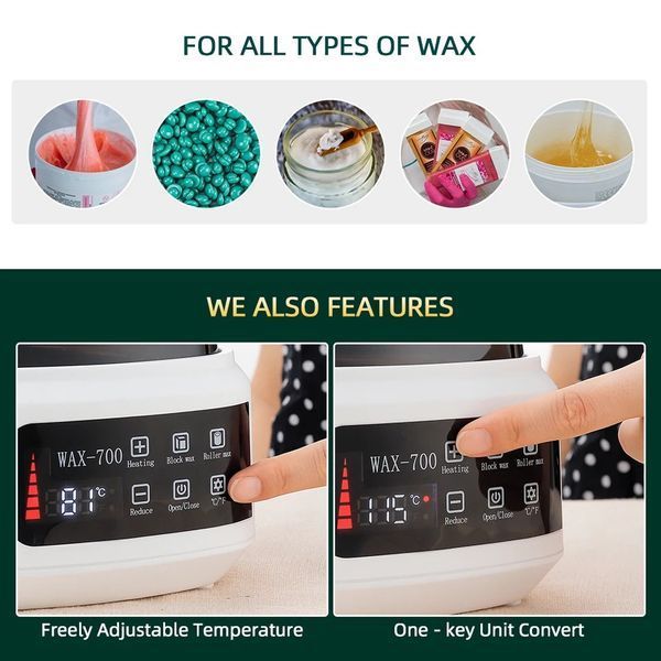 Баночний воскоплав Pro Wax 700 120W 450 мл (білий) для розігріву воску та депіляції 000967 фото