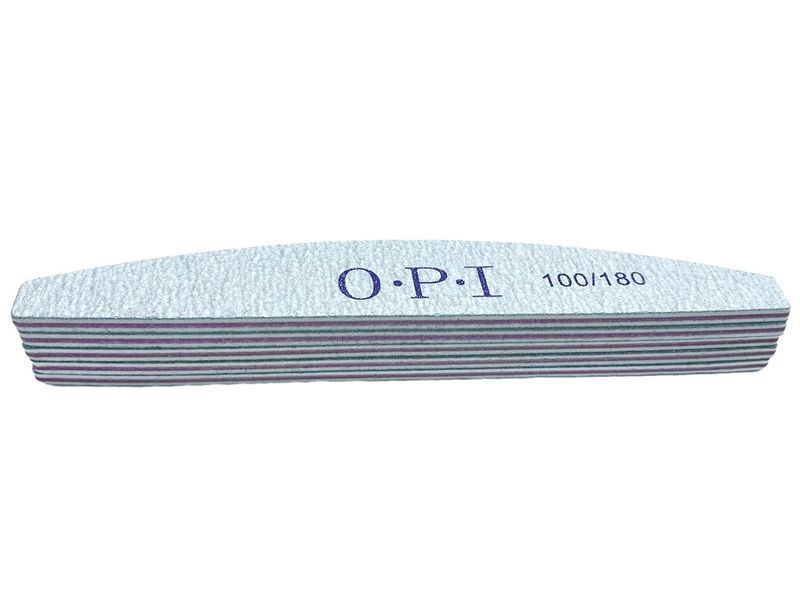 Пилка двухсторонняя полумесяц OPI 100/180 грит для коррекции формы ногтей, подготовки к покрытию 007057 фото