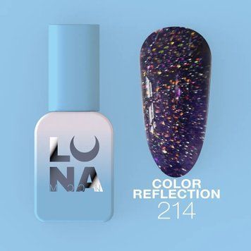 Гель-лак для нігтів LunaMoon Reflection світловідбиваючий №214 8 мл (чорний) 003583 фото