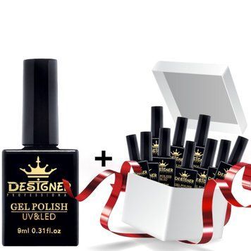 Набор гель-лаков 10+1 для покрытия ногтей Designer Professional, 9 мл 006500 фото