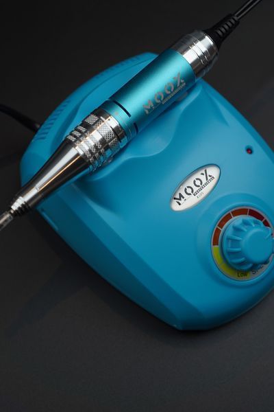 Фрезер Мокс X105 на 65W - 45000 об/хв (бірюзовий/light blue) для зняття матеріалу та обробки кутикули 000522 фото