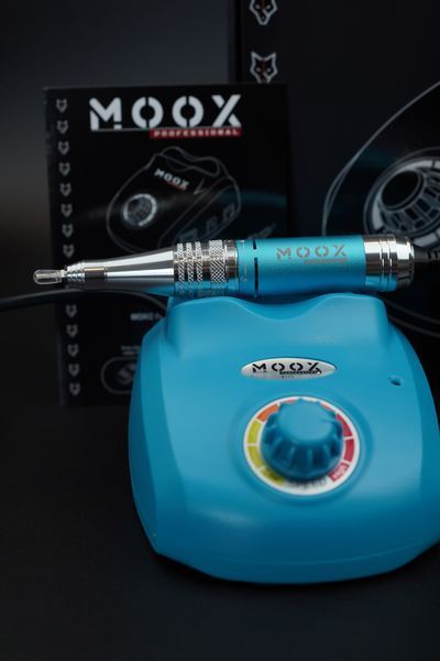Фрезер Мокс X105 на 65W - 45000 об/хв (бірюзовий/light blue) для зняття матеріалу та обробки кутикули 000522 фото