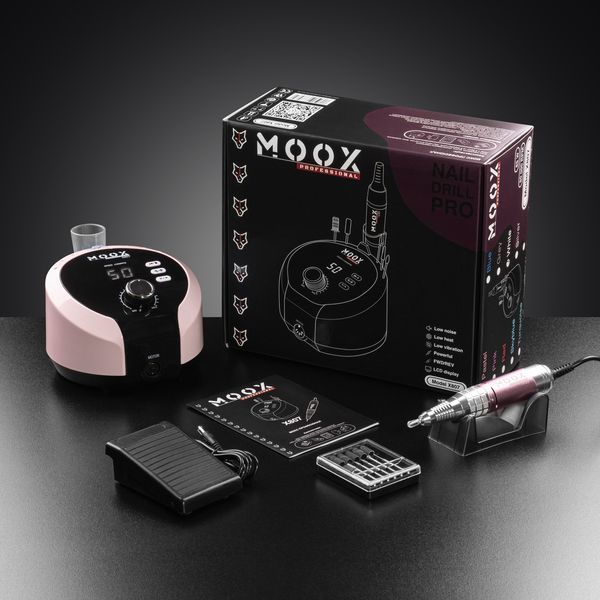 Фрезер Мокс X807 на 65W - 50000 об/хв (рожевий/pink) для зняття матеріалу та обробки кутикули 000669 фото