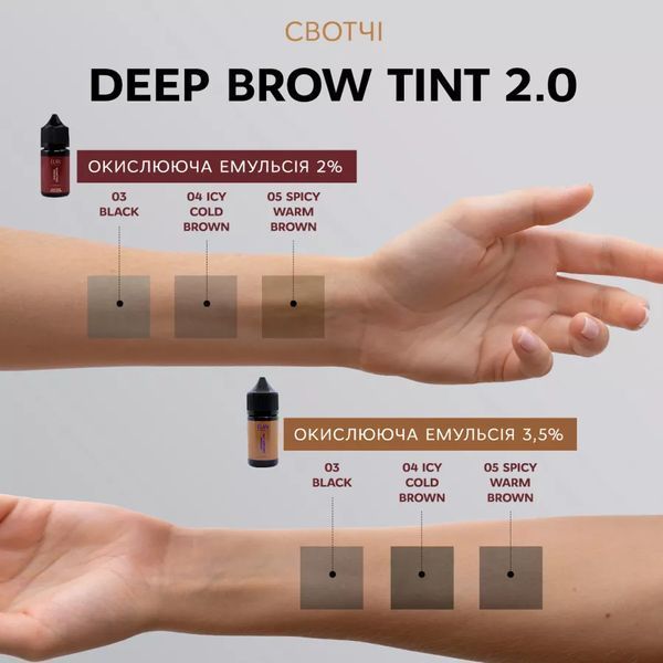 Крем фарба &Eacute;LAN (04 ICY cold brown), 20 мл &laquo;Deep Brow Tint 2.0&raquo; для фарбування брів 001923 фото