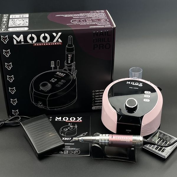 Фрезер Мокс X807 на 65W - 50000 об/хв (рожевий/pink) для зняття матеріалу та обробки кутикули 000669 фото