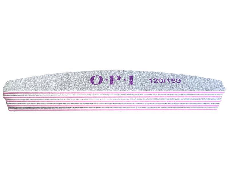 Пилка двостороння півмісяць OPI 120/150 грит для надання форми нігтям, підготовки до покриття 000843 фото