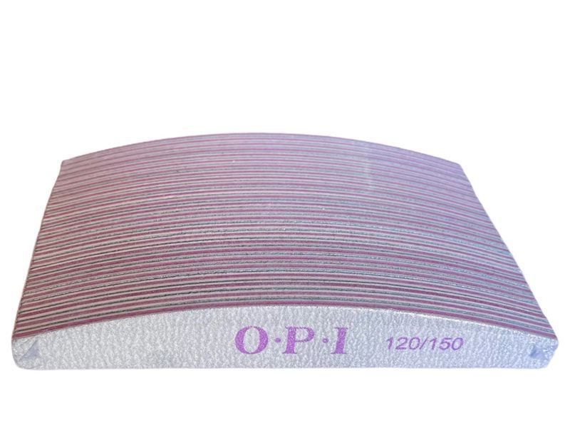 Пилка двостороння півмісяць OPI 120/150 грит для надання форми нігтям, підготовки до покриття 000843 фото