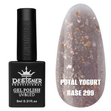 Молочная база для ногтей Дизайнер Potal yogurt base с поталью №299, 9 мл 004867 фото