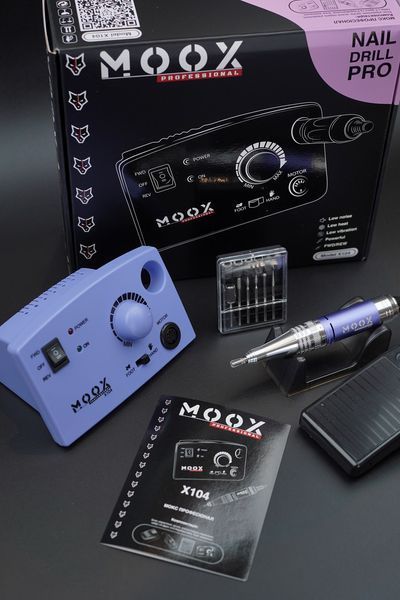 Фрезер Мокс X104 на 65W - 45000 об/хв (фіолетовий/purple) для зняття матеріалу та обробки кутикули 000513 фото