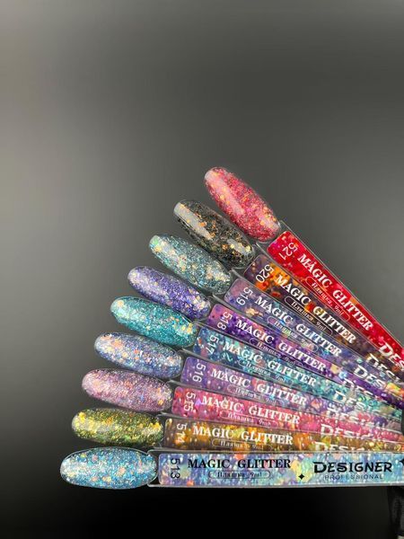 Гель-лак для ногтей Дизайнер Magic Glitter №517 бирюзовым глиттером 9 мл 002445 фото