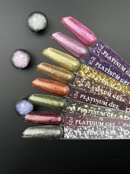 Гель с шиммером Platinum Gel (Бегония №21, 5 мл) Дизайнер для маникюра и педикюра 005632 фото