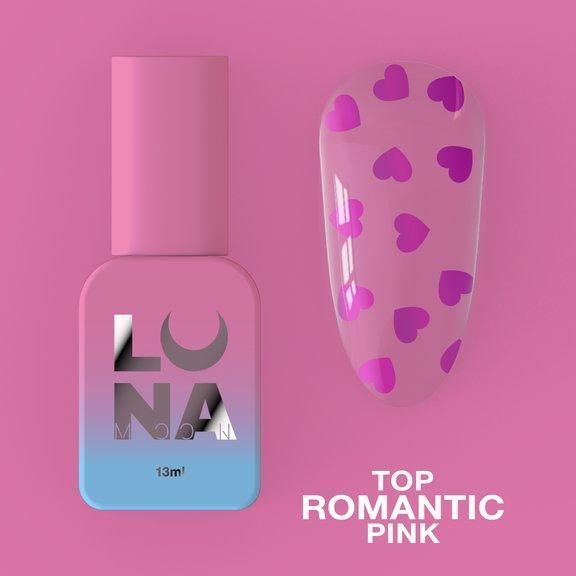 Топове покриття для гель лаку LUNAMoon Top Romantic №4 - рожевий, без липкого шару 13 мл 005103 фото