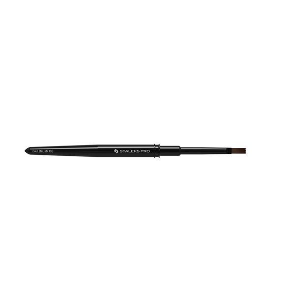Пензель Staleks Gel Brush 08 (10мм х 6мм) для гелевого нарощування та моделювання з ковпачком NBE-08 007119 фото