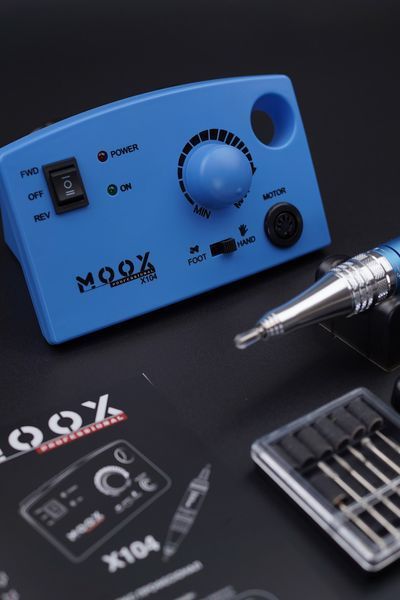 Фрезер Мокс X104 на 65W - 45000 об/хв (синій/sky blue) для зняття матеріалу та обробки кутикули 000514 фото