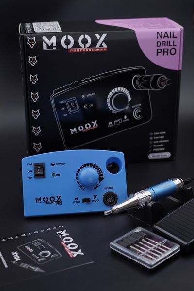 Фрезер Мокс X104 на 65W - 45000 об/хв (синій/sky blue) для зняття матеріалу та обробки кутикули 000514 фото