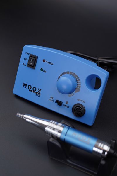 Фрезер Мокс X104 на 65W - 45000 об/хв (синій/sky blue) для зняття матеріалу та обробки кутикули 000514 фото