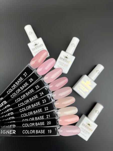 Цветная камуфлирующая база для ногтей Дизайнер "Pink-White Latte" Color Base №020, 9 мл 006383 фото