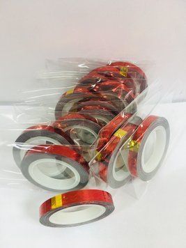 Цветная декоративная лента красная № 3 для дизайна ногтей (зигзаг) в рулоне 6 мм/упаковка 10 шт 003617 фото