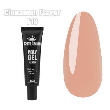 Полігель Дизайнер 60 мл Cinnamon Flavor для нарощування та зміцнення нігтів F18 008485 фото