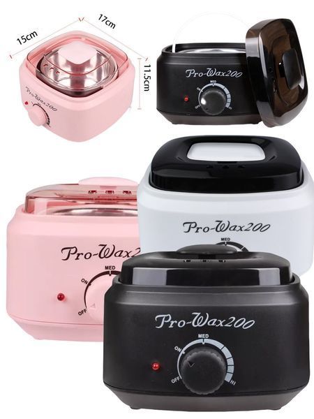 Баночний воскоплав Pro-wax 200 100W 400 мл (чорний) для депіляції та розігріву воску 001007 фото