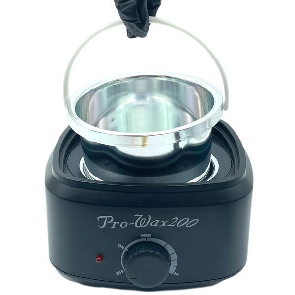 Баночний воскоплав Pro-wax 200 100W 400 мл (чорний) для депіляції та розігріву воску 001007 фото
